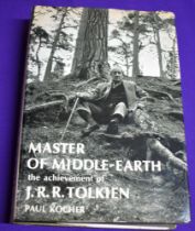 Master of Middle-Earth the achievement of J.R.R. Tolkien. Hardcover book, dustcover, small tear to