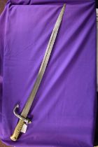 French M1866 Chassepot Bayonet, engraved on the spine 'St Etienne 1872'. In fair condition,