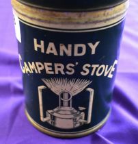 Handy Campers Stove made 1940/50s Pat. 493593126928, an excellent stove complete in tin. "