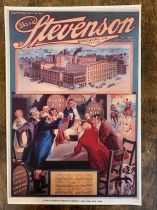 Advertising Poster - 'David Stevenson Brewing Company, coloured picture of Brewery and group of