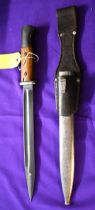 German WWII S84/98 (K98) Mauser bayonet, maker Carl Eickhorn. Year of manufacture 1938 on the spine,