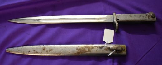 German WWI Ersatz Mauser bayonet EB34 made for Turkey, The two-step muzzle ring allows fitment on