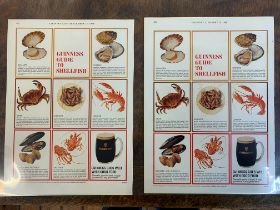 Advertising Posters (2) Guinness (Country Life) 'Guinness Guide to Shellfish', coloured pictures