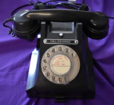 Black Bakelite 312L Call Exchange GPO Telephone, original Bakelite call exchange telephone, with all