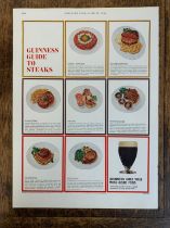 Advertising Poster 'Guinness' (Country Life) Guinness Guide to Steaks' - coloured pictures of (7)