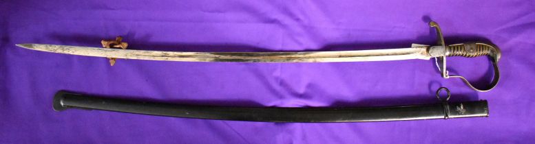 German WWII Enlisted Ranks Artillery Sword, made by Carl Eickhorn, regimentally marked on the