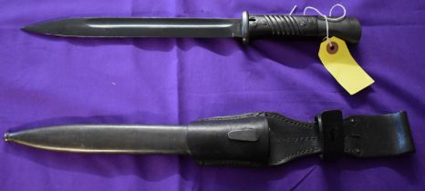 German WWII S84/98 (K98) Mauser bayonet, maker asw - E.u.F Hörster. Year of manufacture 1941, makers