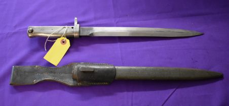 German WWI Ersatz bayonet EB10, full steel construction with non-fullered blade, number 2316