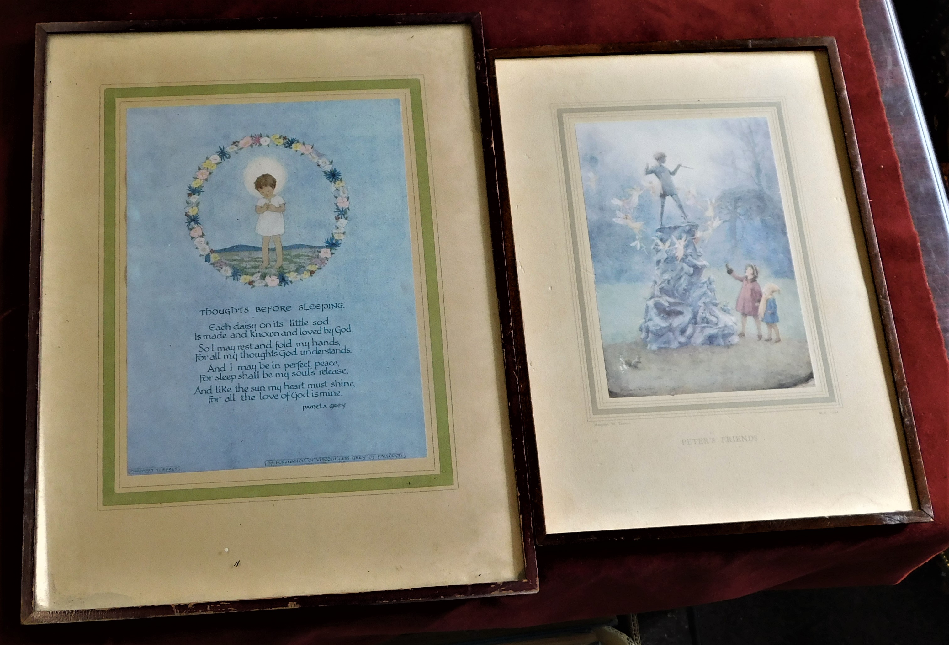 Pictures in Frames -(4) religious scenes, (1) Statue of Peter Pan, measurements 31cm x 26cm good - Image 2 of 4