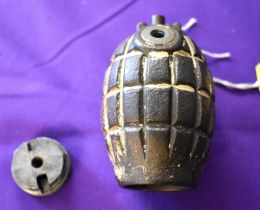Israeli No.36 1950s made practice Mills Bomb, in excellent condition with a good amount of white