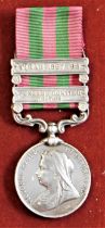 British India Medal with 'Punjab Frontier 1897-98' and 'Tirah 1897-98' clasps to Sgt. G. Wales.