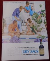 Dry Sack Sherry 1964 - Full page colour advertisement, Williams & Humbert 9" x 12"