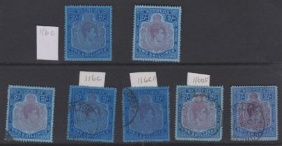 Bermuda 1938 - 1953 - 2/-, mint (2) fine used (5) nice lot
