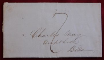 Great Britain 1836 EL-London to Ampthill Beds, m/s rate, family letter to Charles May London V/