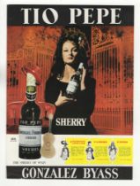 Tio Pepe Sherry 1950's-full page colour advertisement Gonzales Byass-The Sherry of Spain-very fine-