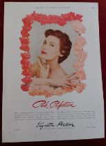 Elizabeth Arden 1953 - Full page colour advertisement 'Pink Perfection - Lipstick, Eye Shadow etc 9"