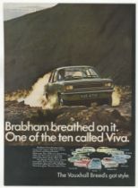 Vauxhall Cars 1967-Colour full page on black-'Brabham Breathed On It-One of the Ten Called Viva