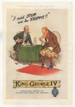 King George IV-Old Scotch Whisky 1932-full page colour advertisement by Lawson Wood-World-Famed