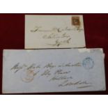 1850 - damaged envelope posted to London cancelled 21.2.1850 Birmingham cancelled received red