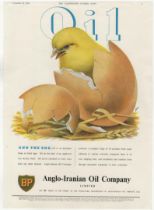 Anglo-Iranian Oil Company Ltd 1951-BP oil and the EGG full page colour advertisement 10" x 12.1/2"