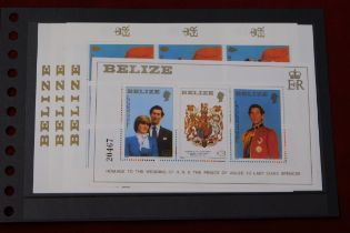 Belize 1981 - Royal Wedding SGMS620 u/m miniature sheet, SG617-619 u/m set in 3 souvenir sheetlets