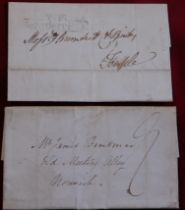 Great Britain 1827 - Wrapper dated 5th Dec 1827, posted within London black TP, Belvidere P. SR