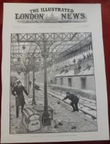 Railway Strike/Polical 1891 - London Iiustrated London News front age black and white print 'The