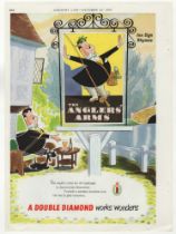 Double Diamond 1955-full page colour advertisement -'The Angiers Arms-Inn Sign- very fine 9" x 12"