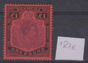 Bermuda 1938 - 1953 - £1 perf 13, SG121e, u/m mint cat £325