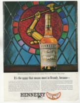 Hennessy Brandy 1962-full page colour advertisement-very fine 9" x 12" approx.