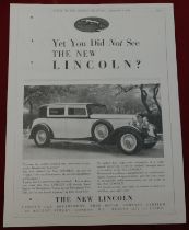 The New Lincoln 1931- Full page black and white advertisement ' Yet You Did Not See The New