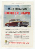 Humber Hawk (Rootes Motors) 1947-full page colour adverisement-10" x 14" approx.-very fine