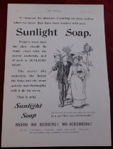 Sunlight Soap 1904 - full page black and white, 'Needs no Rubbing, No Scrubbing (Lever Brothers)