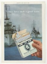 Senior Service Cigarettes 1960-full pages colour advertisement-'they have such a good name'-