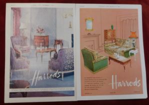 Harrods 1957 and 1960 - Two full page colour advertisements, Beautiful Furniture - Tel Sloane