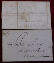 1837 - Wrapper dated 8 Jan 1837, posted to Edinburgh partial JA 8 1837 cancel single ring Jan/C9E/