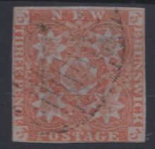 Canada - New Brunswick 1851 - SG2 used 3d, dull red, cat value £325