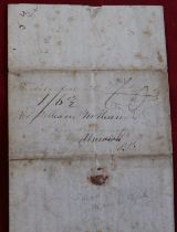 1836 - EL dated 8th March 1836 Paisley posted to Alnwick and redirected to Sunderland, manuscript