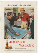 Johnnie Walker Whisky 1946-full page colour advertisement-very fine 10" x 12.1/2" approx. small edge