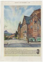 Dunlop Famous Inns 1949-full page colour advertisement - The Bailie Nicol Jarvie Inn-Aberfoyle