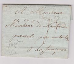 France 1812 - EL dated 14th June 1812 La Groiselle posted to Montauban Polyarenes mileage cancel