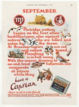 Capstan Navy Cut 1952-full page advertisement-September-partridge Potting, Braemar Capers-