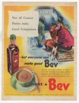 Lyon's Bev Coffee 1951 - full page colour advertisement. 'Have a Bev' Essence of Coffee and