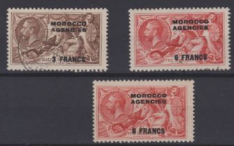 British Comm 1935-36 - 2/6 & 5/- Morocco Agencies over print, SG225-6, 2/6 VFV - 5/- u/m and SG201