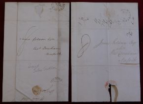 1836 - EL dated 29th July 1836 Bury St Edmunds posted to East Dereham, manuscript 8, black Bury St