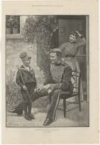 W.H Groome 1891-Military print-A Recruit For The prince of Wales'-A soldier with young boy in