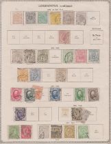 Luxemburg 1874-1914 - Old time album page of (36) m/m and used stamps, cat value £210.25