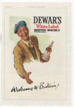 Dewars White Label Scotch Whisky 1951-full page colour advertisement-very good 10" x 15"