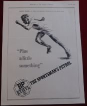 B.P.Ethyl The Sportsman's Petrol 1939 - Full page black and white advertisement i8.1/2" x 11"