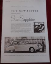 Armstrong Siddeley Star Sapphire 1953 - full page black and white advertisement, the new 4 litre -